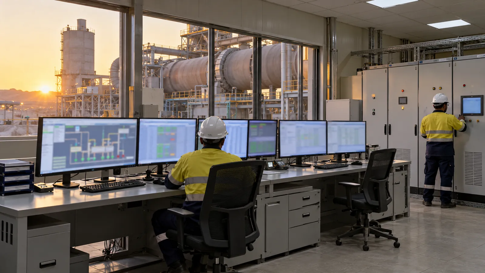 SCADA control room for a cement plant in Saudi Arabia