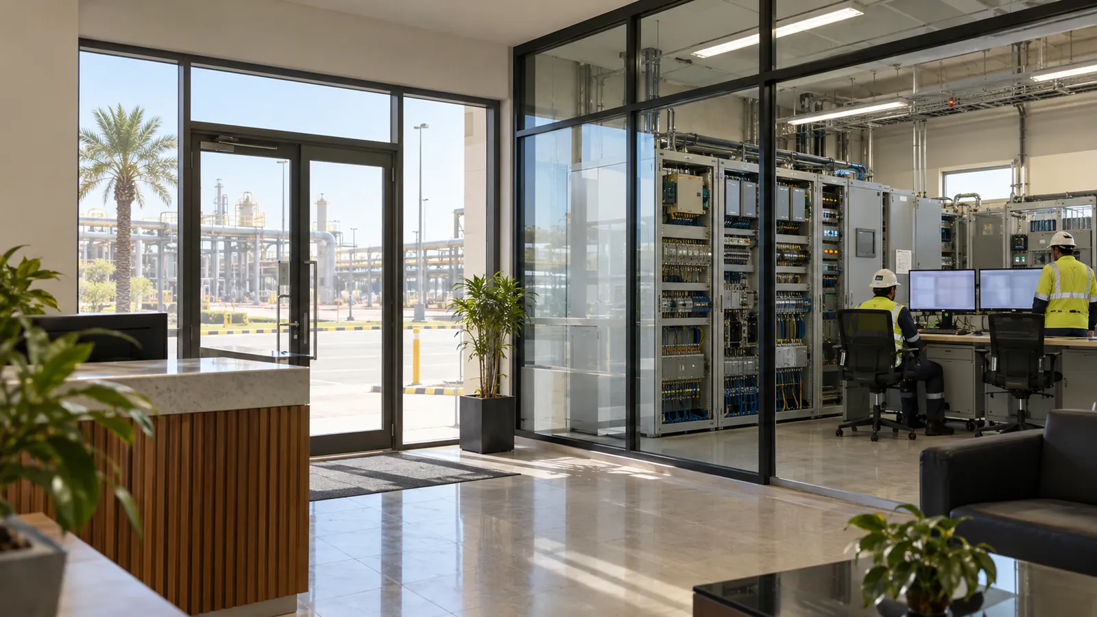 Entrance to the KSA Industrial Automation Company office in Al Shati District, Dammam