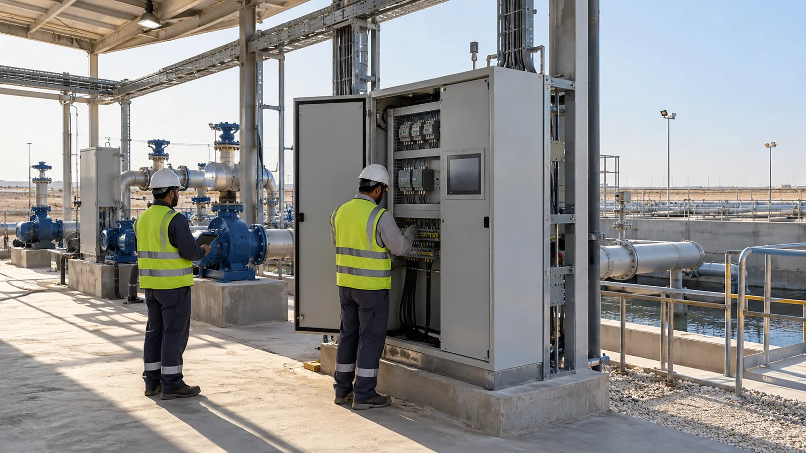 PLC and SCADA control of a wastewater pumping station in Saudi Arabia